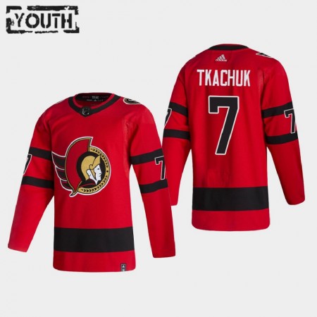 Ottawa Senators Brady Tkachuk 7 2020-21 Reverse Retro Authentic Shirt - Kinderen